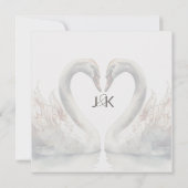 Romantische Schwäne Hochzeit Dankeschön Karte (Rückseite)