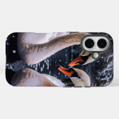 Romantische Schwäne im Winterwunderland Case-Mate iPhone Hülle (Rückseite (Horizontal))