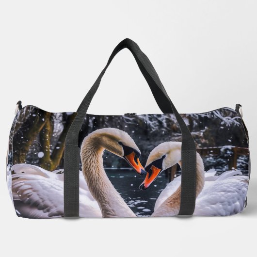 Romantische Schwäne im Winterwunderland Duffle Bag (Vorderseite)