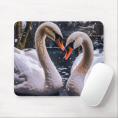 Romantische Schwäne im Winterwunderland Mousepad (Mit Mouse)