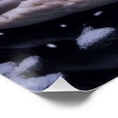 Romantische Schwäne im Winterwunderland Poster (Ecke)