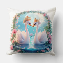 Romantische Schwäne in Blume dekoriert