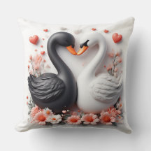 Romantische Schwäne in Blume dekoriert