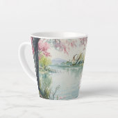 Romantische Schwäne Liebe Milchtasse (Linke Ecke)