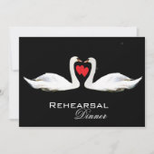 Romantische Schwäne Probe Abendessen Einladung (Vorderseite)
