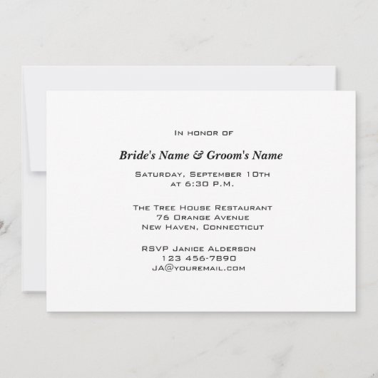 Romantische Schwäne Probe Abendessen Einladung (Rückseite)