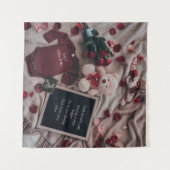 Romantische Schwangerschaftsankündigung mit Rose & Wandteppich (Vorderseite (Horizontal))