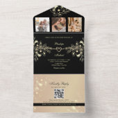 Romantische Schwarz-Gold-Hochzeit All In One Einladung (Innen Boden)
