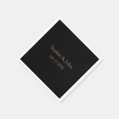 Romantische Schwarz-Gold-Hochzeitszeitung Napkin Serviette (Ecke)