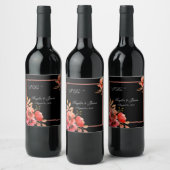 Romantische Schwarz-Orange-Schriftzeichen Weinetikett (Flaschen)