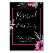 Romantische Schwarz-Rosa-Schrift Hochzeit Tischnummer (Rückseite)