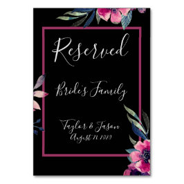 Romantische Schwarz-Rosa-Schrift Hochzeit Tischnummer