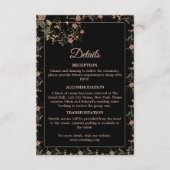 Romantische Schwarz-Tee-Rosa-Hochzeit Begleitkarte (Vorderseite)