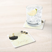 Romantische Schwarz-Weiß-Blume Rechteckiger Pappuntersetzer (Vor Ort)