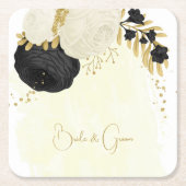 Romantische Schwarz-Weiß-Blume Rechteckiger Pappuntersetzer (Vorderseite)