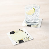 Romantische Schwarz-Weiß-Blume Rechteckiger Pappuntersetzer (Vor Ort)