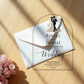 Romantische Schwarz-Weiß-Braut-Hochzeit Acryleinladungen