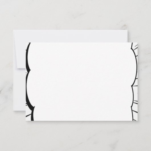 Romantische Schwarz-Weiß-Comic-Hochzeit RSVP Karte (Rückseite)