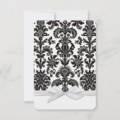 Romantische Schwarz/Weiß Damask Save the Date (Rückseite)