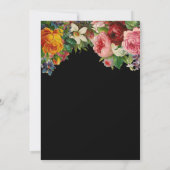 Romantische Schwarz-Weiß-Elegante Blumenhochzeit Einladung (Rückseite)