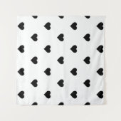 Romantische Schwarz-Weiß-Herz-Chic-Dekoration Wandteppich (Vorderseite (Horizontal))