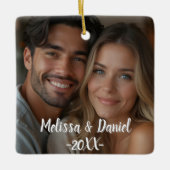 Romantische Schwarz-Weiß-Ihr & Me-Valentine Keramikornament (Vorderseite)