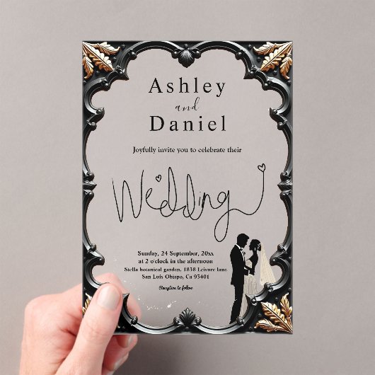 Romantische Schwarz-Weiß-Klassik Acryleinladungen (Insitu (Handheld))