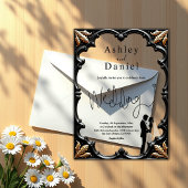 Romantische Schwarz-Weiß-Klassik Acryleinladungen