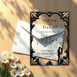 Romantische Schwarz-Weiß-Klassik Acryleinladungen