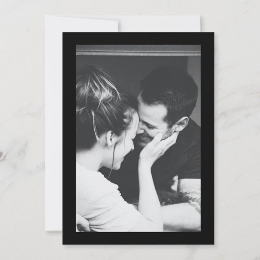 Romantische Schwarz-Weiß-Monogramm-Hochzeit Einladung (Rückseite)