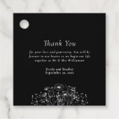 Romantische Schwarz-weiße botanische Hochzeit Viel Geschenkanhänger (Vorderseite)