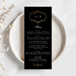romantische Schwarz-weiße Goldhochzeit Menükarte<br><div class="desc">Dieses Design ist Teil einer Kollektion - bitte kontaktieren Sie uns,  wenn Sie zusätzliche Schreibwaren benötigen *keine echte Folie</div>
