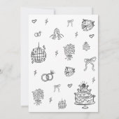 Romantische Schwarz-weiße Hochzeit mit weißer Hand Einladung (Rückseite)