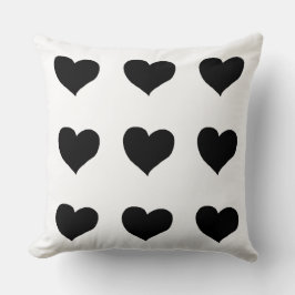 romantische schwarze Herzen Kissen