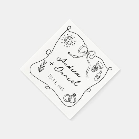 Romantische Schwarze Hochzeit Serviette (Ecke)