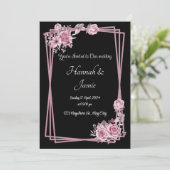 Romantische Schwarze Kalligrafie - Einladung zur H (Stehend Vorderseite)