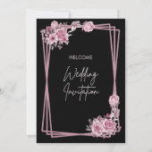 Romantische Schwarze Kalligrafie - Einladung zur H (Rückseite)