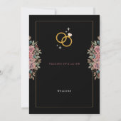 Romantische Schwarze Kalligrafie - Einladung zur H (Rückseite)