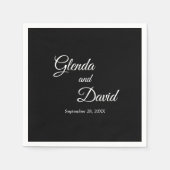 Romantische Schwarze Kalligrafie Geblüht Custom We Serviette (Vorderseite)