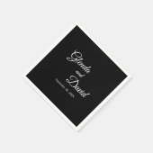 Romantische Schwarze Kalligrafie Geblüht Custom We Serviette (Ecke)