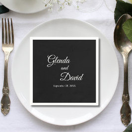 Romantische Schwarze Kalligrafie Geblüht Custom We Serviette