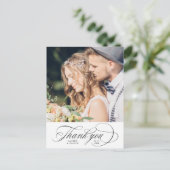 Romantische Schwarze Kalligrafie Hochzeitsszenario Postkarte (Stehend Vorderseite)