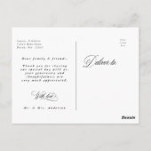 Romantische Schwarze Kalligrafie Hochzeitsszenario Postkarte (Rückseite)