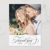 Romantische Schwarze Kalligrafie Hochzeitsszenario Postkarte (Vorderseite)