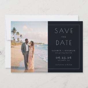 Romantische schwarze minimalistische Fotografie Save The Date