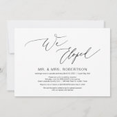 Romantische schwarze Schrift, Hochzeitsfeier Einladung (Rückseite)