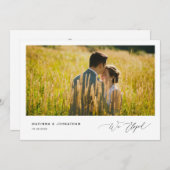 Romantische schwarze Schrift, Hochzeitsfeier Einladung (Vorne/Hinten)