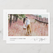 Romantische schwarze Schrift, Hochzeitsfeier Einladung (Vorne/Hinten)