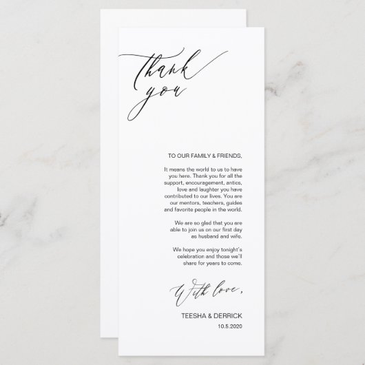 Romantische Schwarze Schriftzeichen-Einstellung da Programm (Vorne/Hinten)