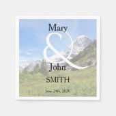 Romantische Schweiz Hochzeit Serviette (Vorderseite)